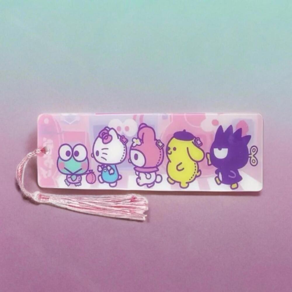 Acrylic Bookmark Sanrio Hello Kitty With Pink Tassel, For Books Keroppi Melody
